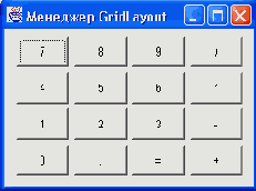 Менеджер GridLayout